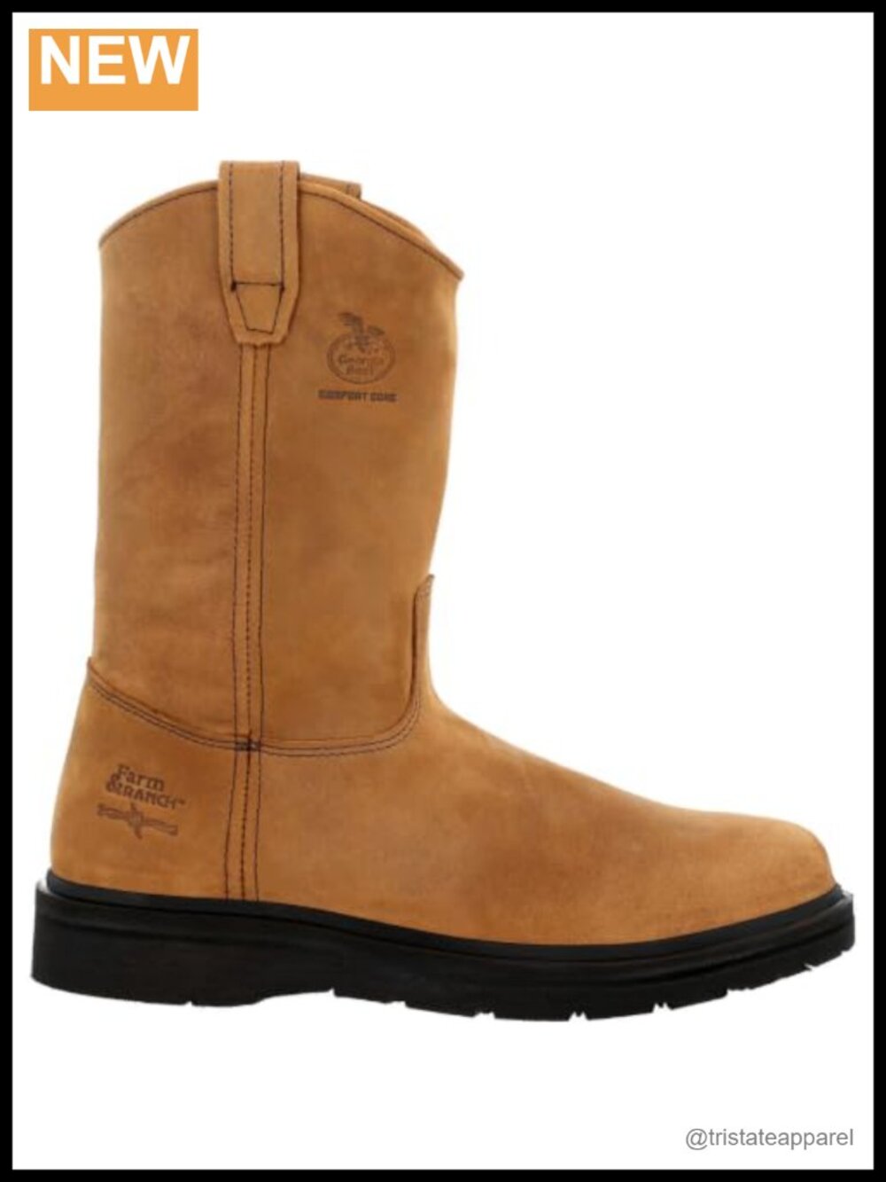 Pull On Work Boots Women's Steel Shank Leather Mid-Calf Comfort